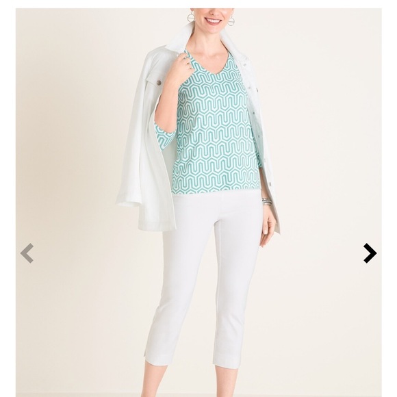 Chicos Size 00 Geometric Print 3/4 Sleeve Tee - Picture 7 of 7